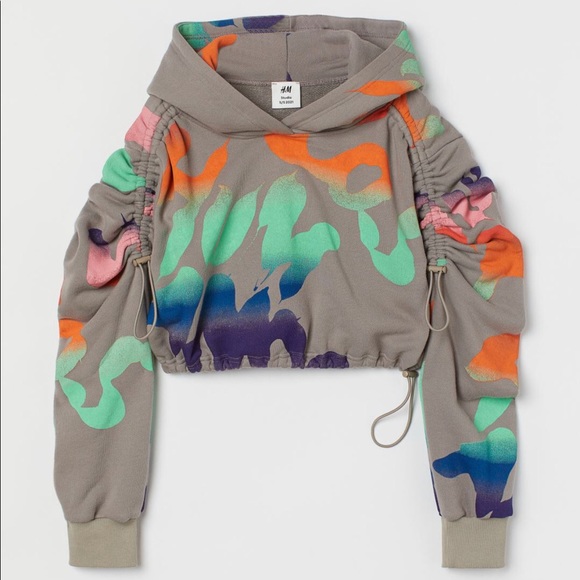H&M Cropped hoodie med